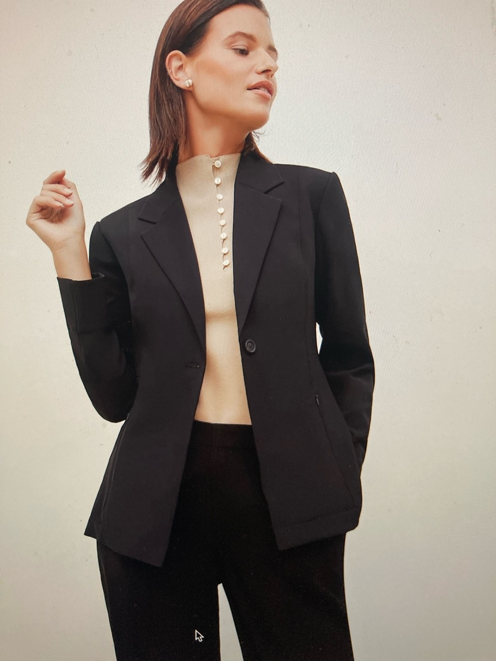 MM.LaFleur Black Single-Button Tailored Blazer